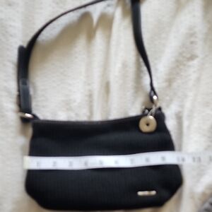 Chic Black Shoulder Bag with Button Detail